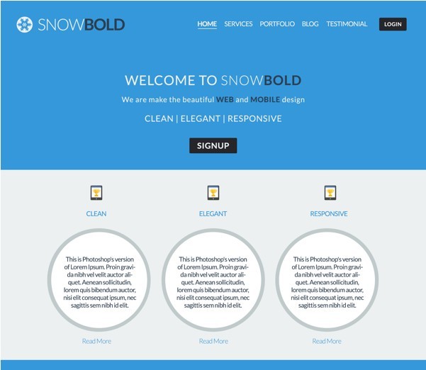 Blue White Website Template Free