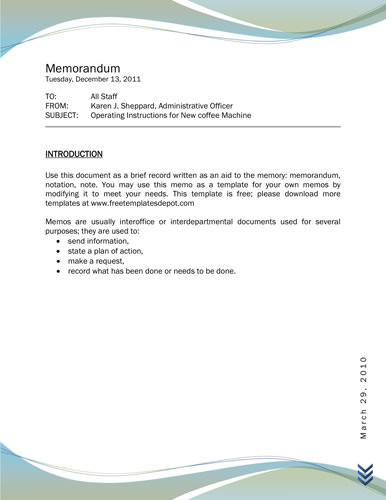 Business Memo Template Word