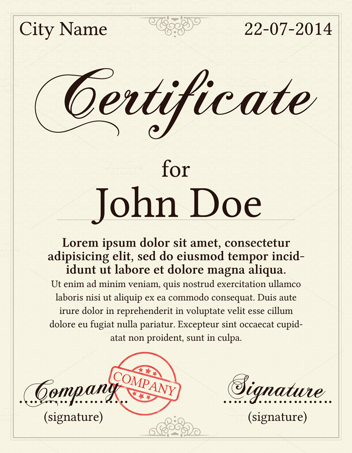 Certificate Templates PSD