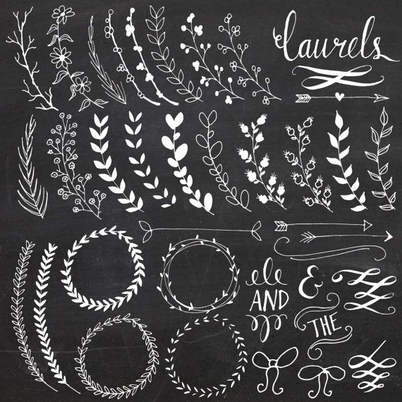 Chalkboard Wreath Clip Art