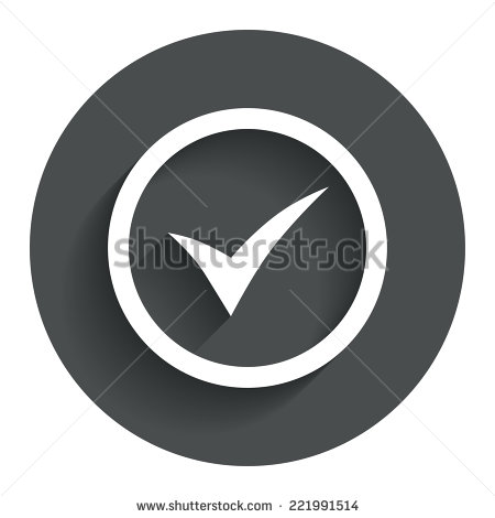 Circle with Check Mark Icon Flat