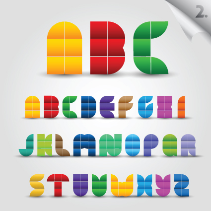 Colorful 3D Alphabet Vector Graphic
