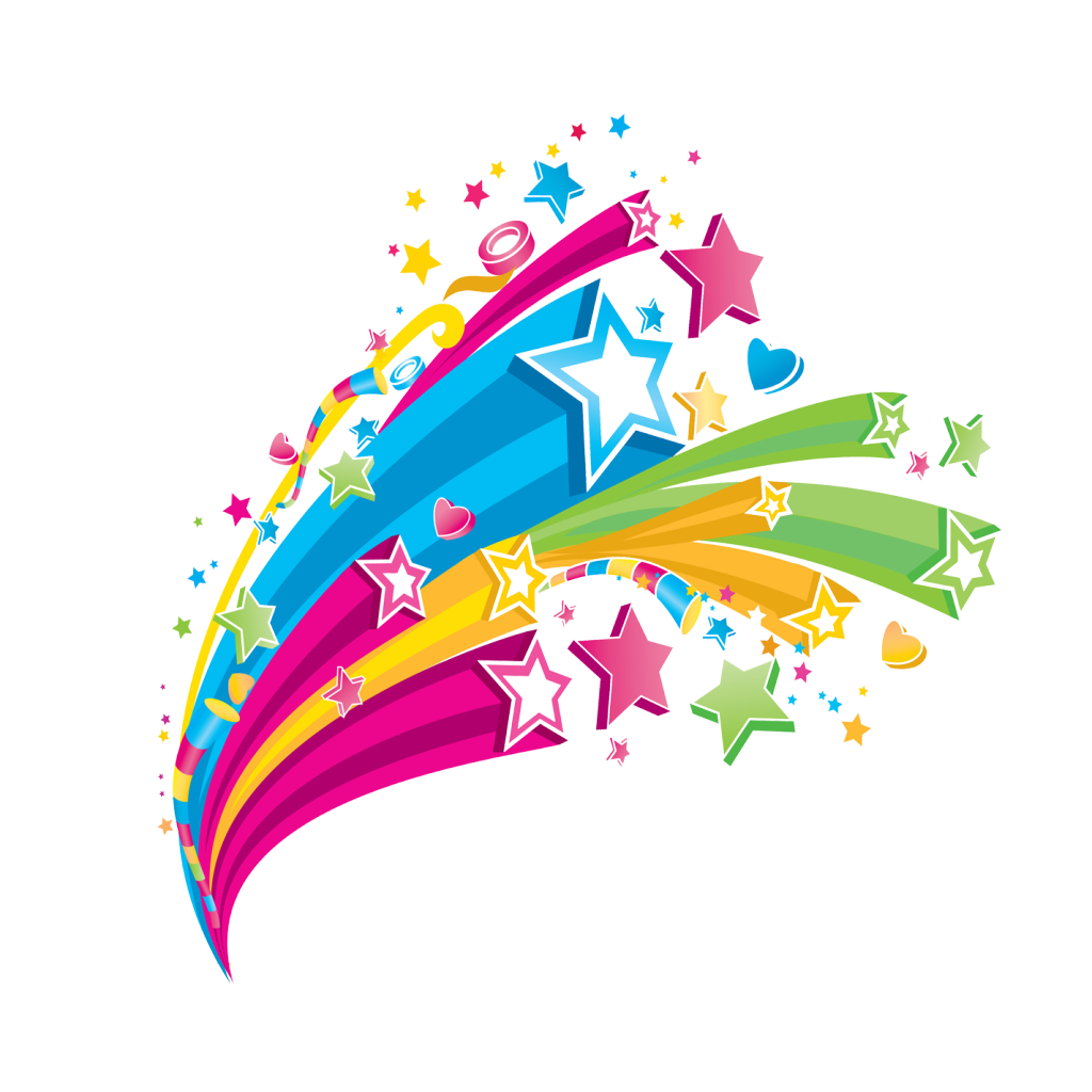Colorful Vector Stars PNG