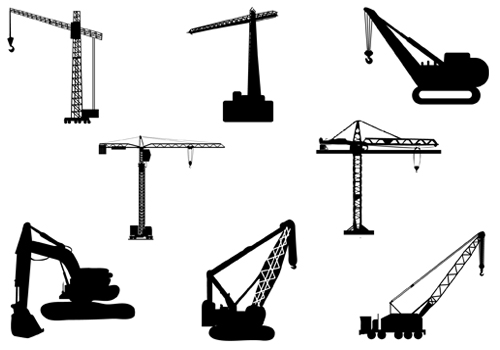 Construction Crane Silhouette Clip Art