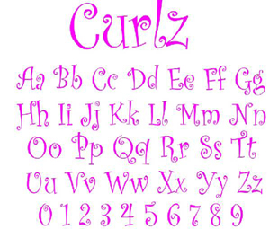 12 Curlz Embroidery Monogram Fonts Images