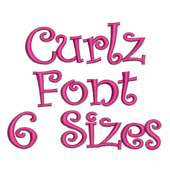 Curlz Font Embroidery Design