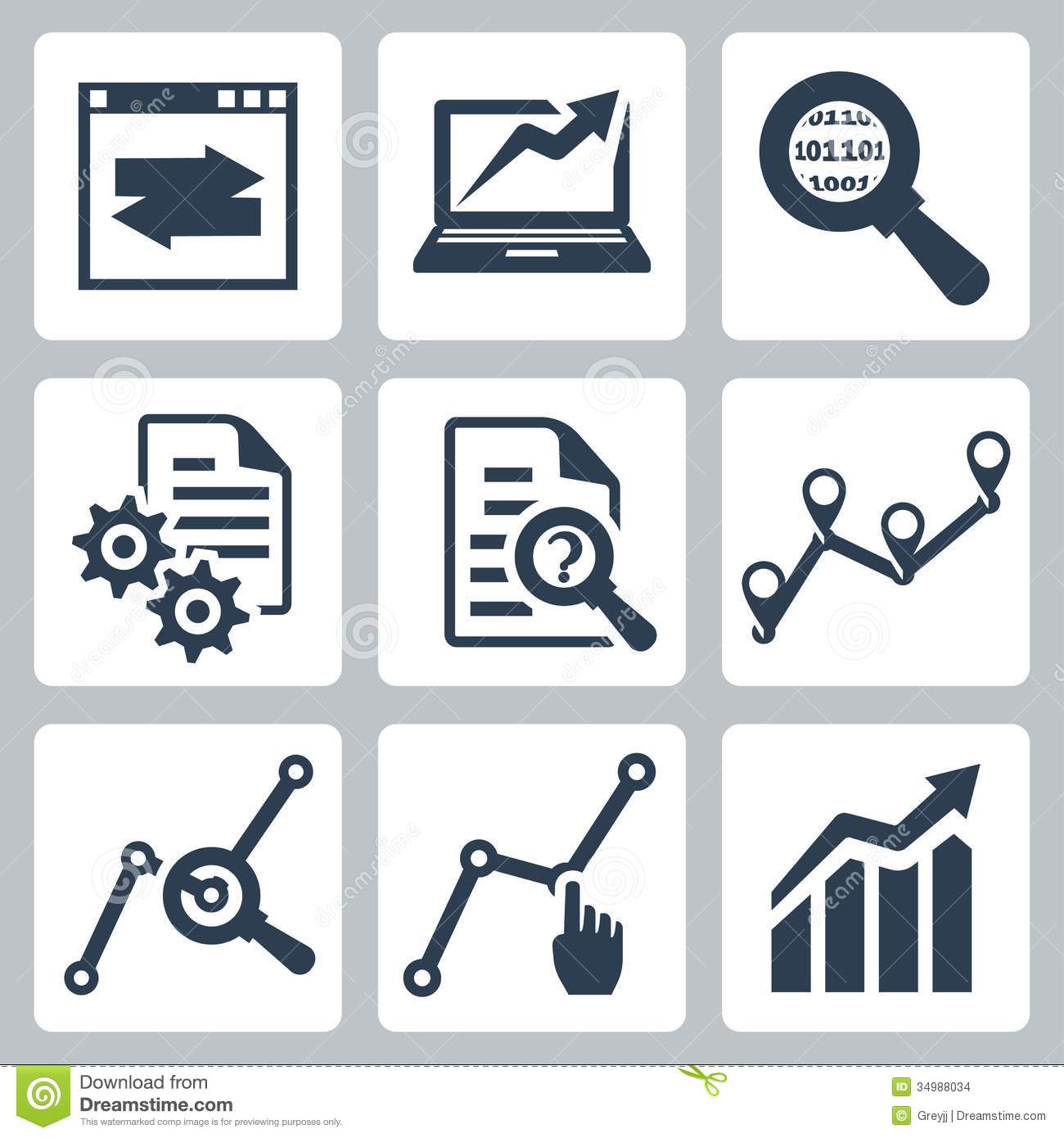 Data Analysis Vector Icon Set Data Analysis Vector Icon Set