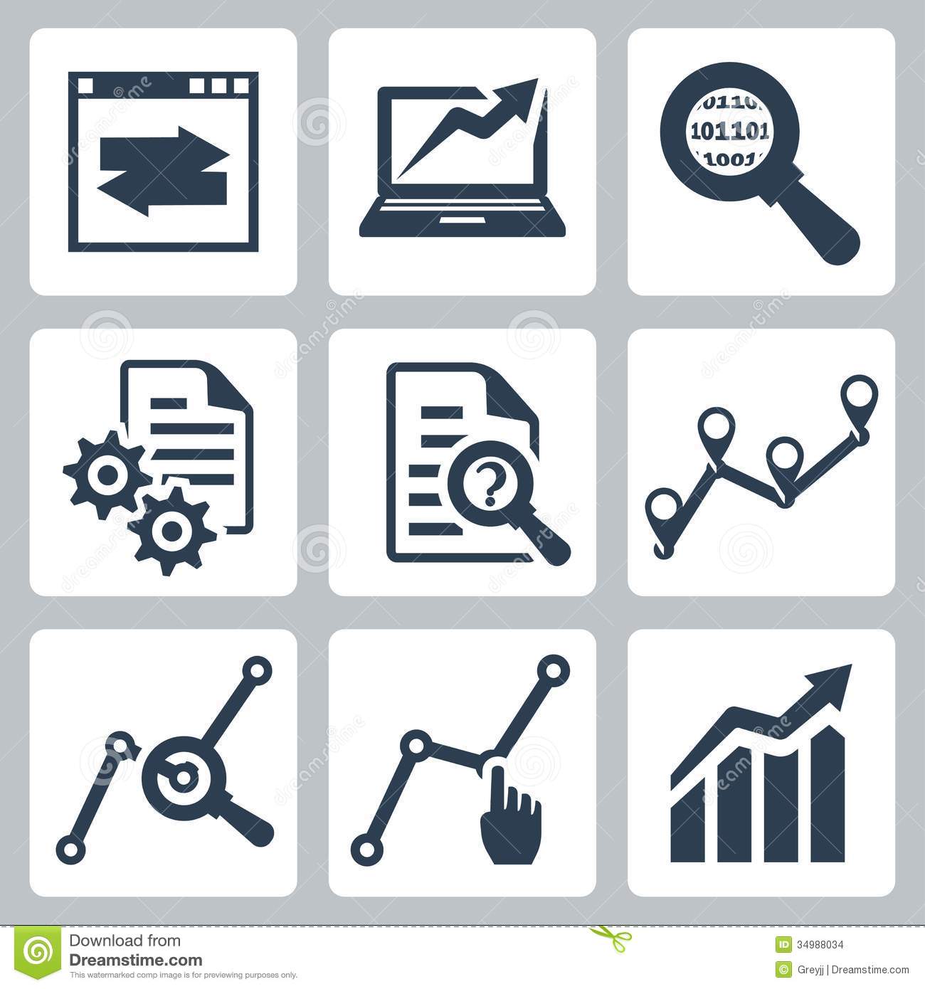 Data Analysis Vector Icon Set