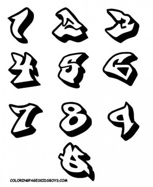 10 Graffiti Font Numbers Images