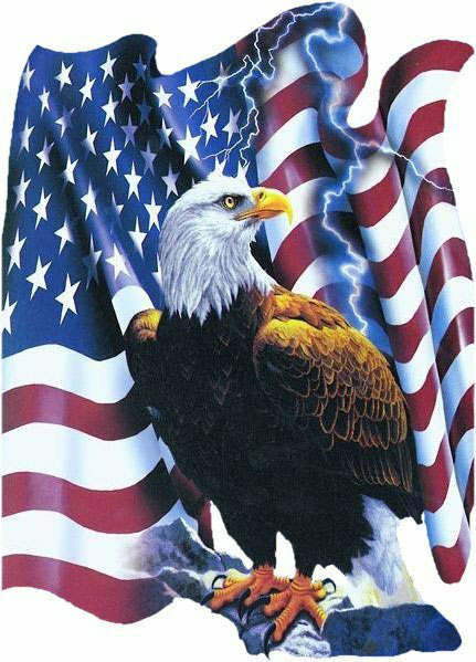 Eagle with American Flag Clip Art