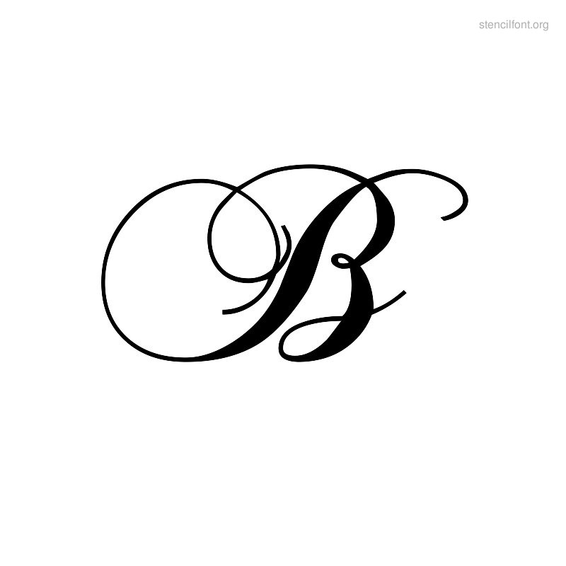 Elegant Script Font Letter B