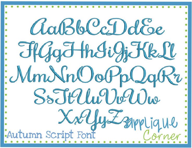 Embroidery Script Applique Font