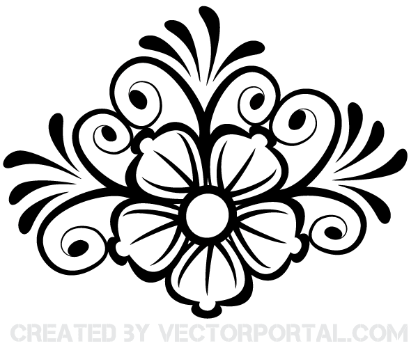 Floral Ornament Vector Clip Art