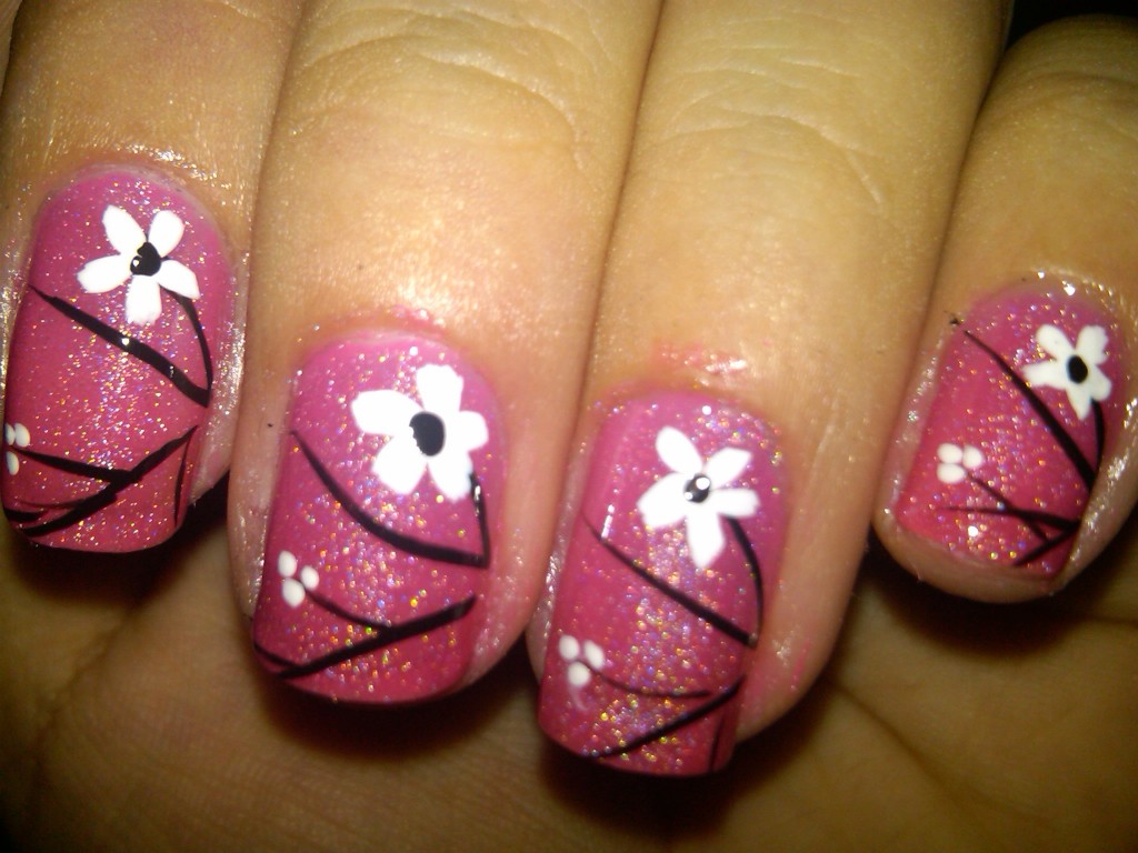 15 Flower Nail Art Designs Images