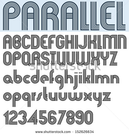 Font with Parallel Lines