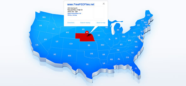 Free 3D Map of USA Template
