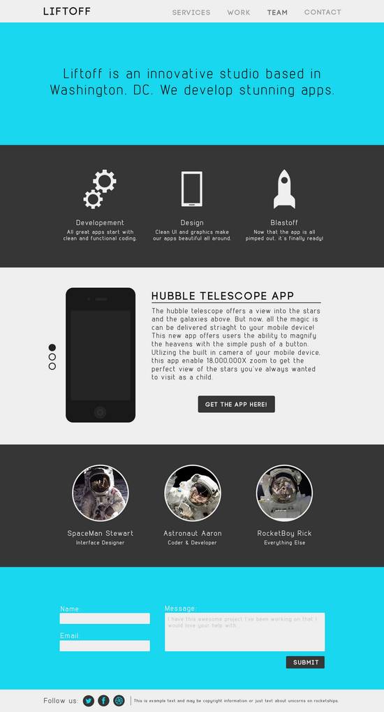 Free App Website Template PSD