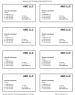 Free Blank Business Card Templates Word