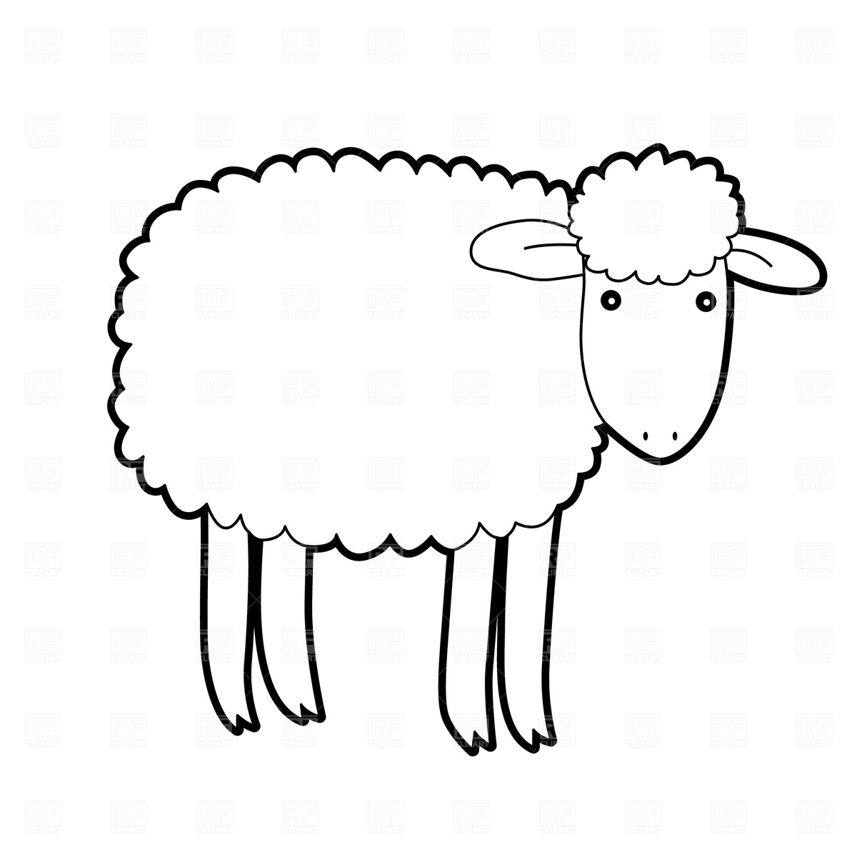 Free Clip Art of a Cartoon Sheep