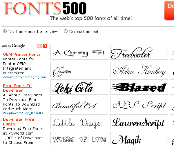 Free Font Downloads
