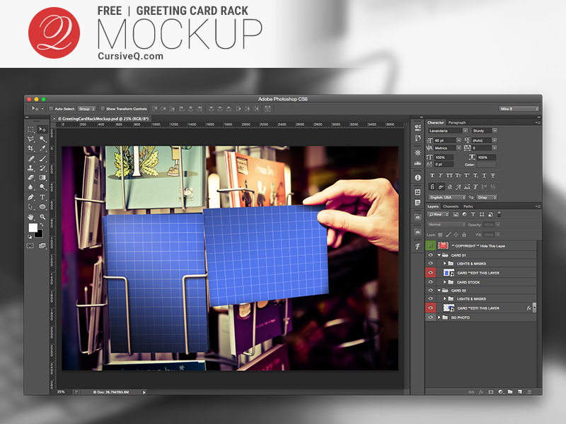 Free Greeting Card Mockup PSD