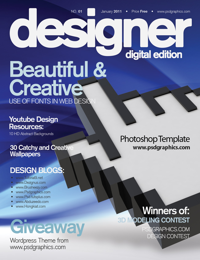 Free Photoshop Magazine Cover Templates