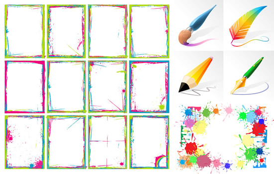 Free Vector Colored Borders and Frames