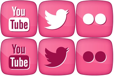 Girly Social Media Icons Pink