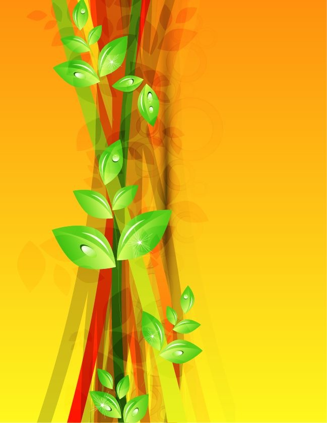 Green Abstract Floral Vector