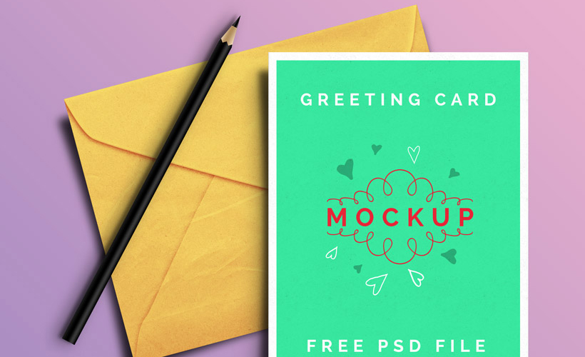 Greeting Card Mockup PSD