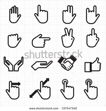 Hand Gesture Icons Vector Hand Gesture Icons Vector