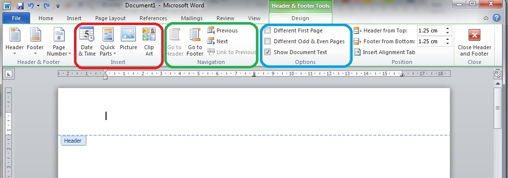 Header and Footer Tools Design Tab Word 2010 Header and Footer Tools Design Tab Word 2010