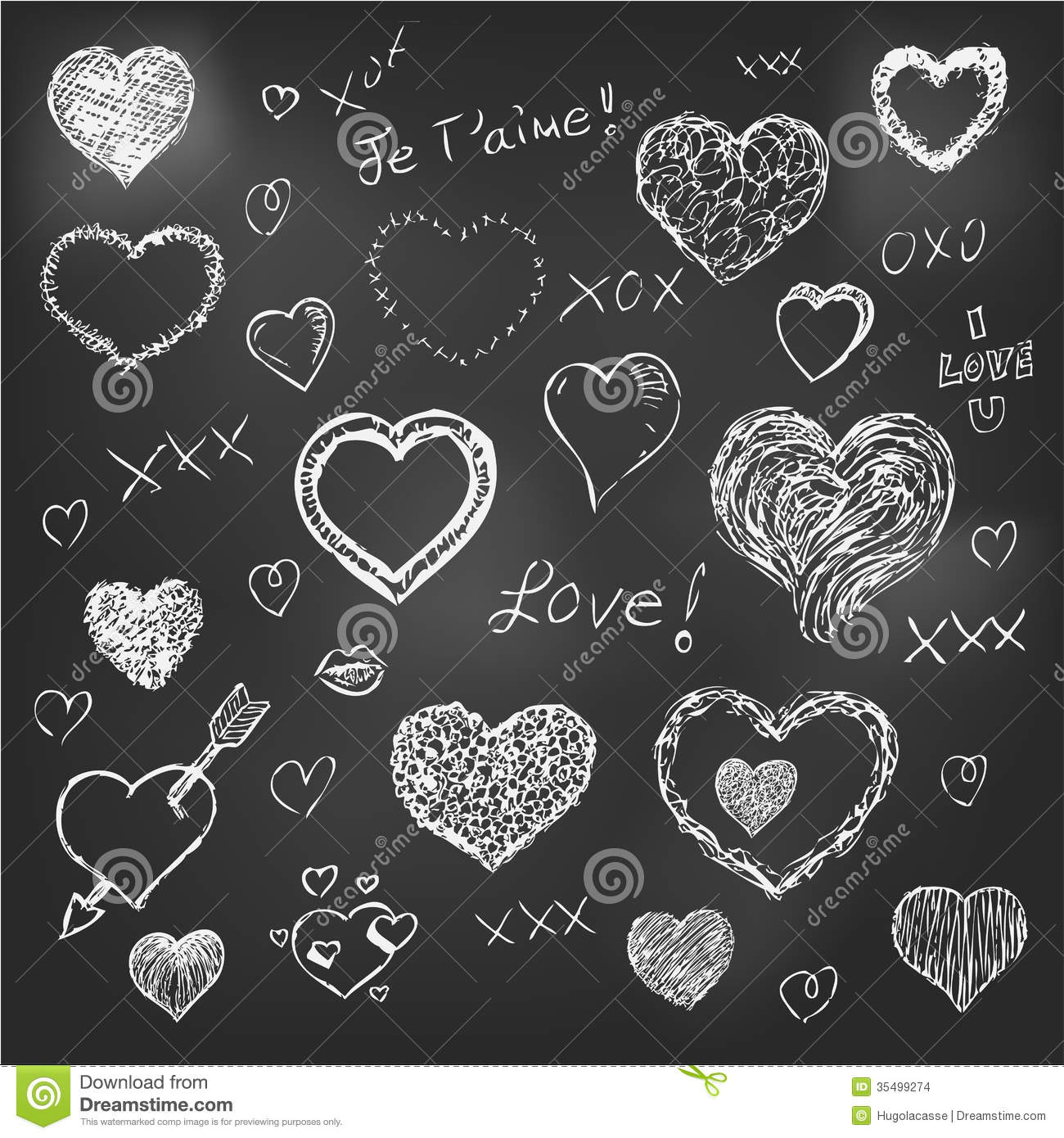 Heart Drawn On Chalkboard Heart Drawn On Chalkboard