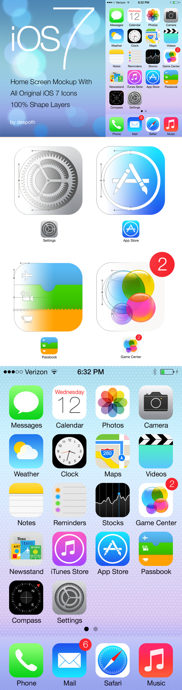 iOS 7 Home Screen Icons