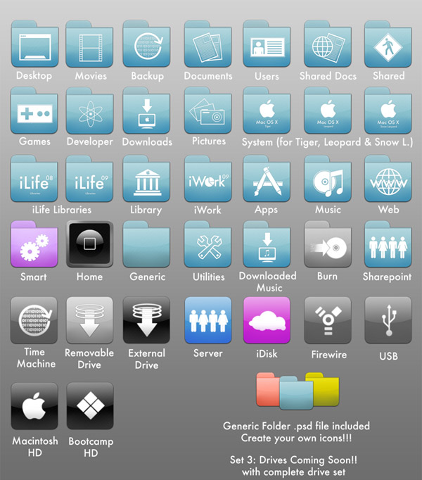 Mac OS X Folder Icon Sets