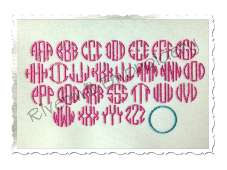 Machine Embroidery Circle Monogram Fonts