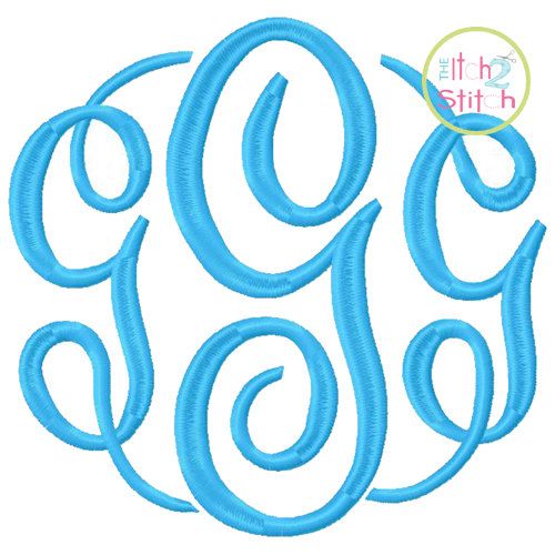 Machine Embroidery Circle Monogram Fonts