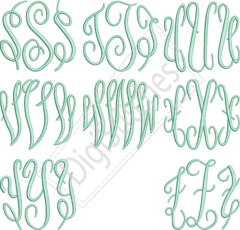 Machine Embroidery Circle Monogram Fonts