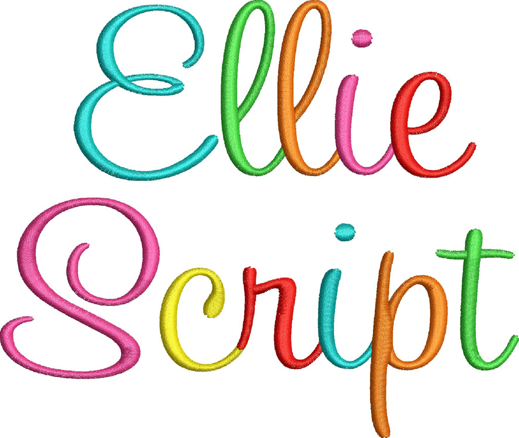 14 Script Embroidery Font Applique Images