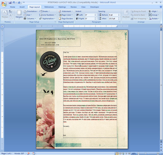 Microsoft Word Header Template