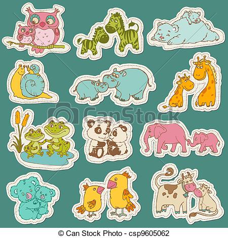 Mommy and Baby Animals Clip Art