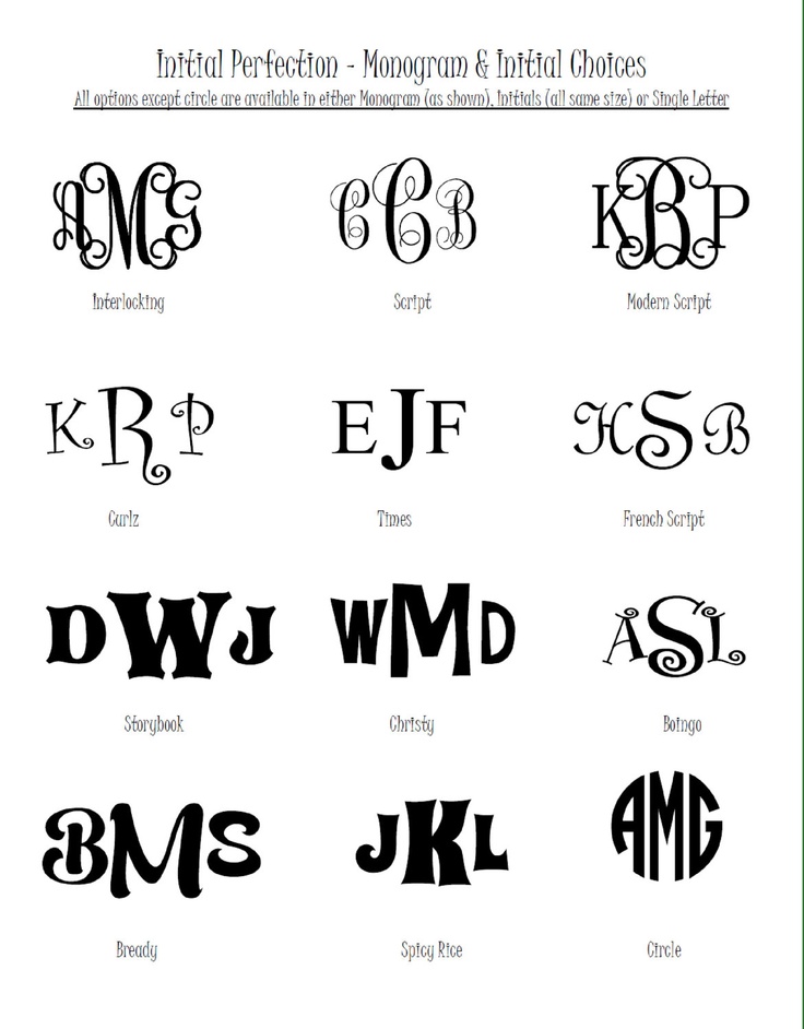 Monogram Fonts for Silhouette Cutter