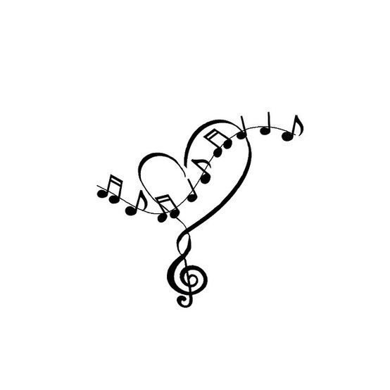Music Note Heart Tattoo Designs