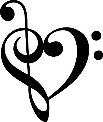 Music Notes Treble Clef Heart