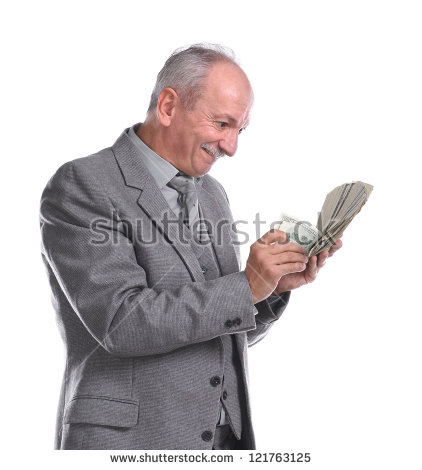 Old Man Counting Money