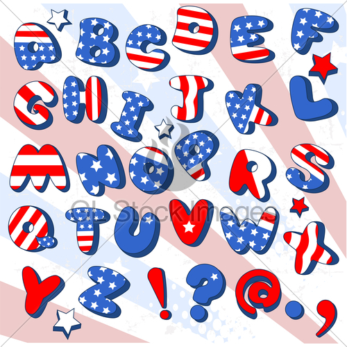 Patriotic Alphabet Letters