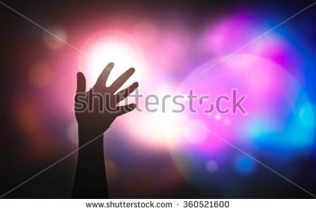 People Raising Hand Silhouette