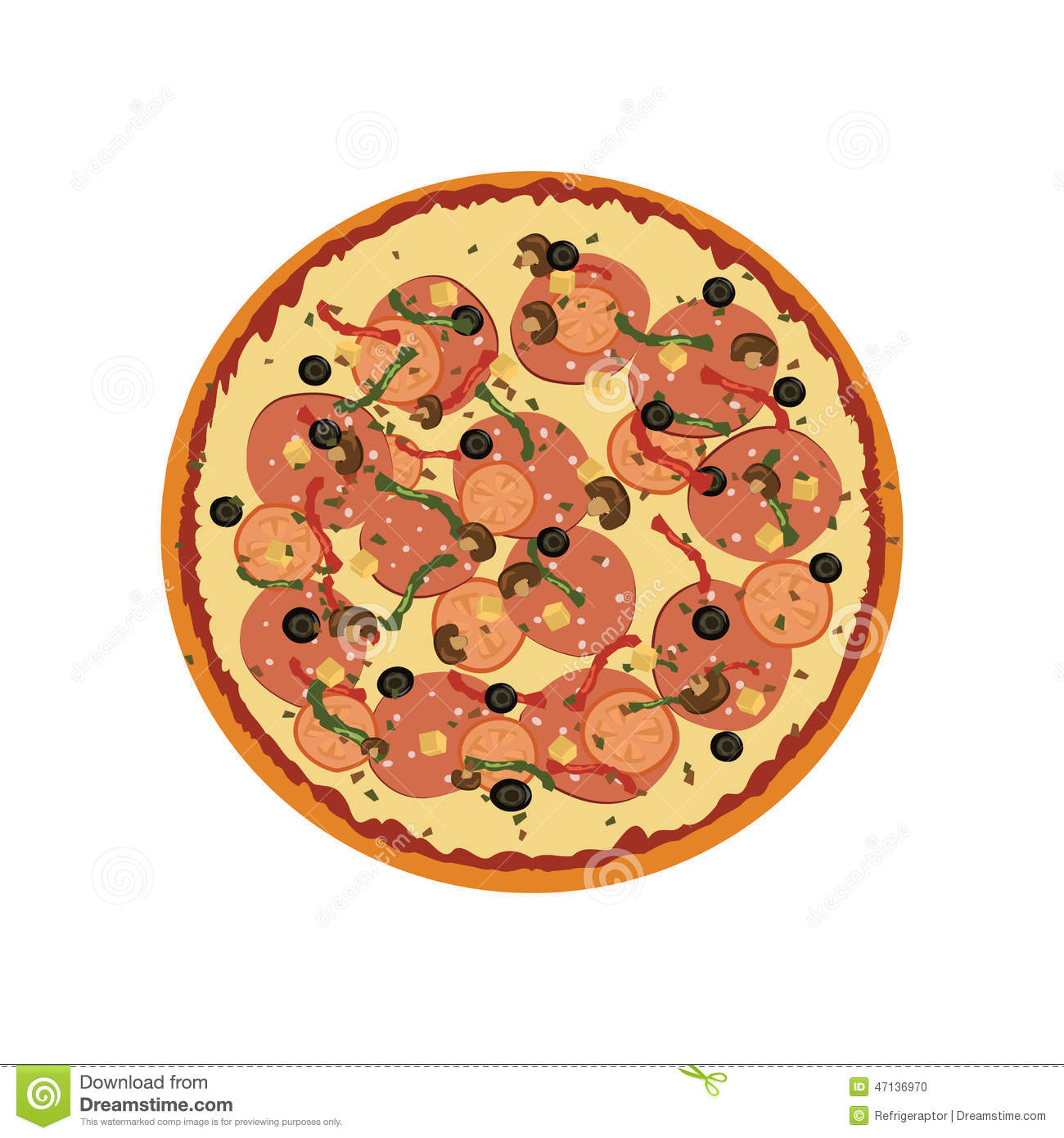 Pepperoni Pizza Illustration