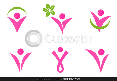 Pink and Green Abstract Vector