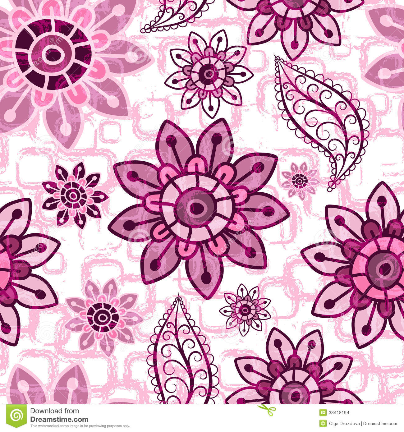Pink Vintage Floral Pattern